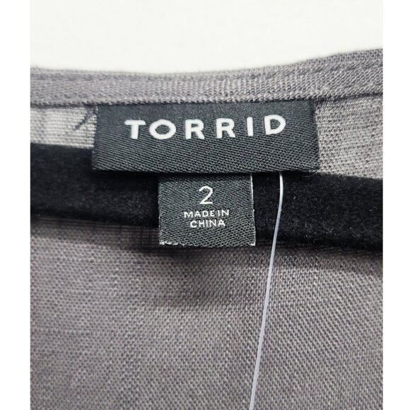 NWT Torrid 2 Grey Mini Textured Rayon Tiered Dress 2X 18 20 - Picture 7 of 10